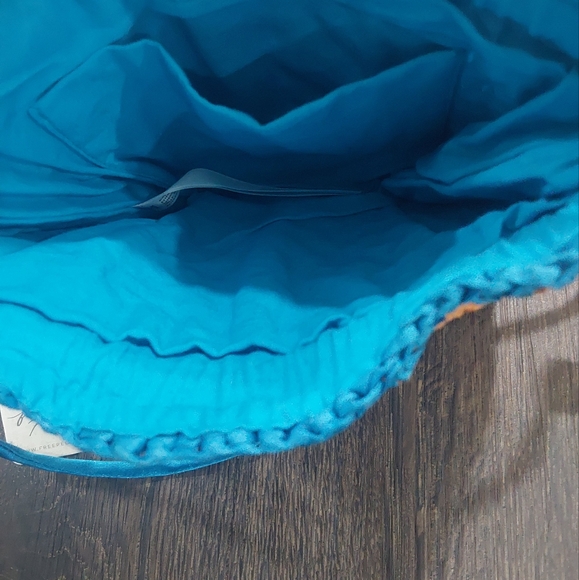 FREE PEOPLE NWT Orange and Blue Woven Bag - Picture 4 of 4